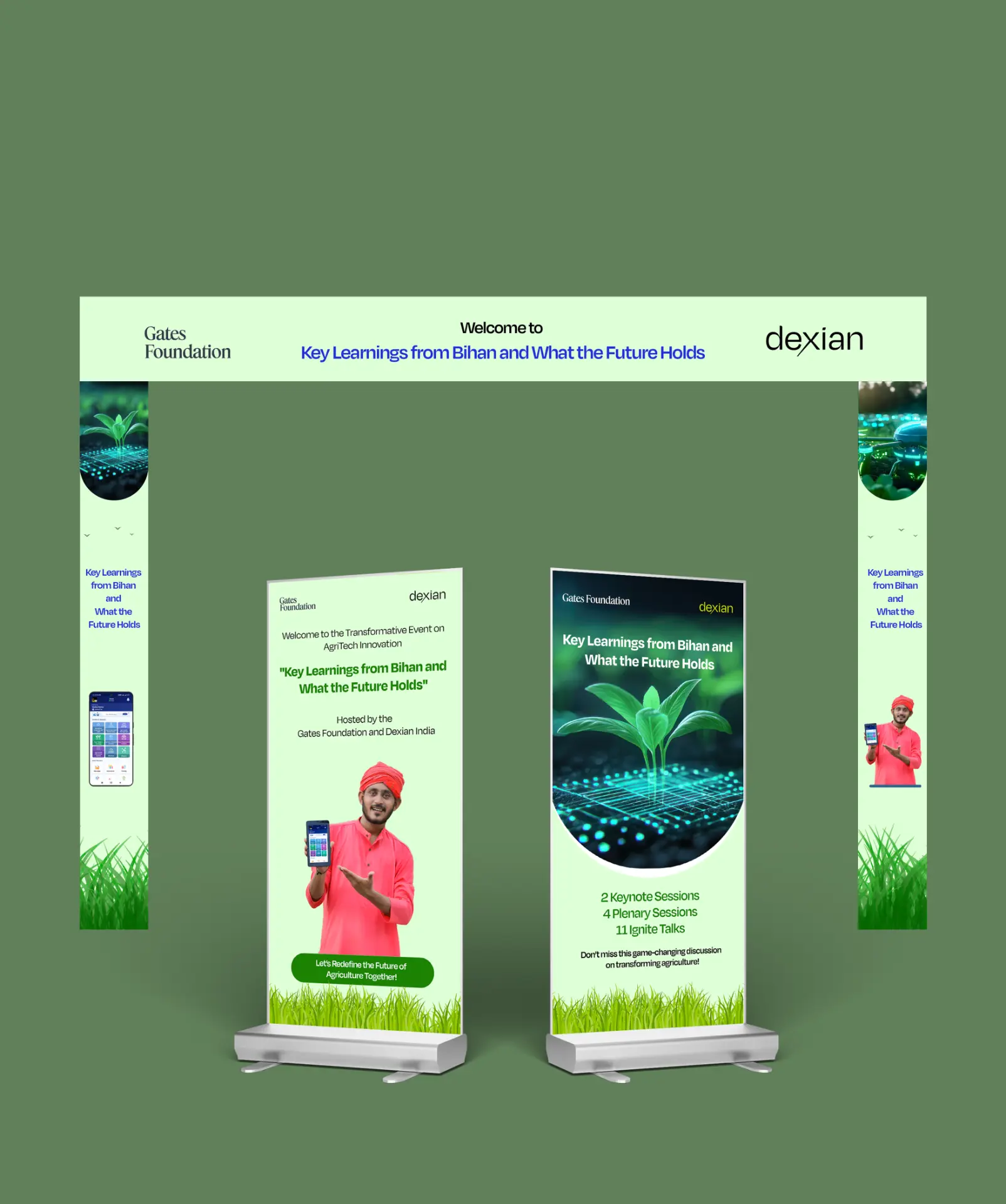 Event entry arch and standee banner designs