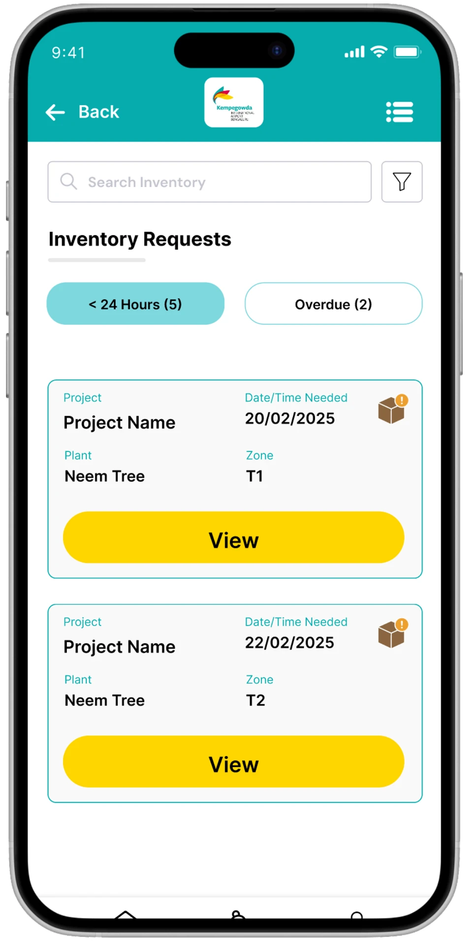 Inventory — mobile screen 2