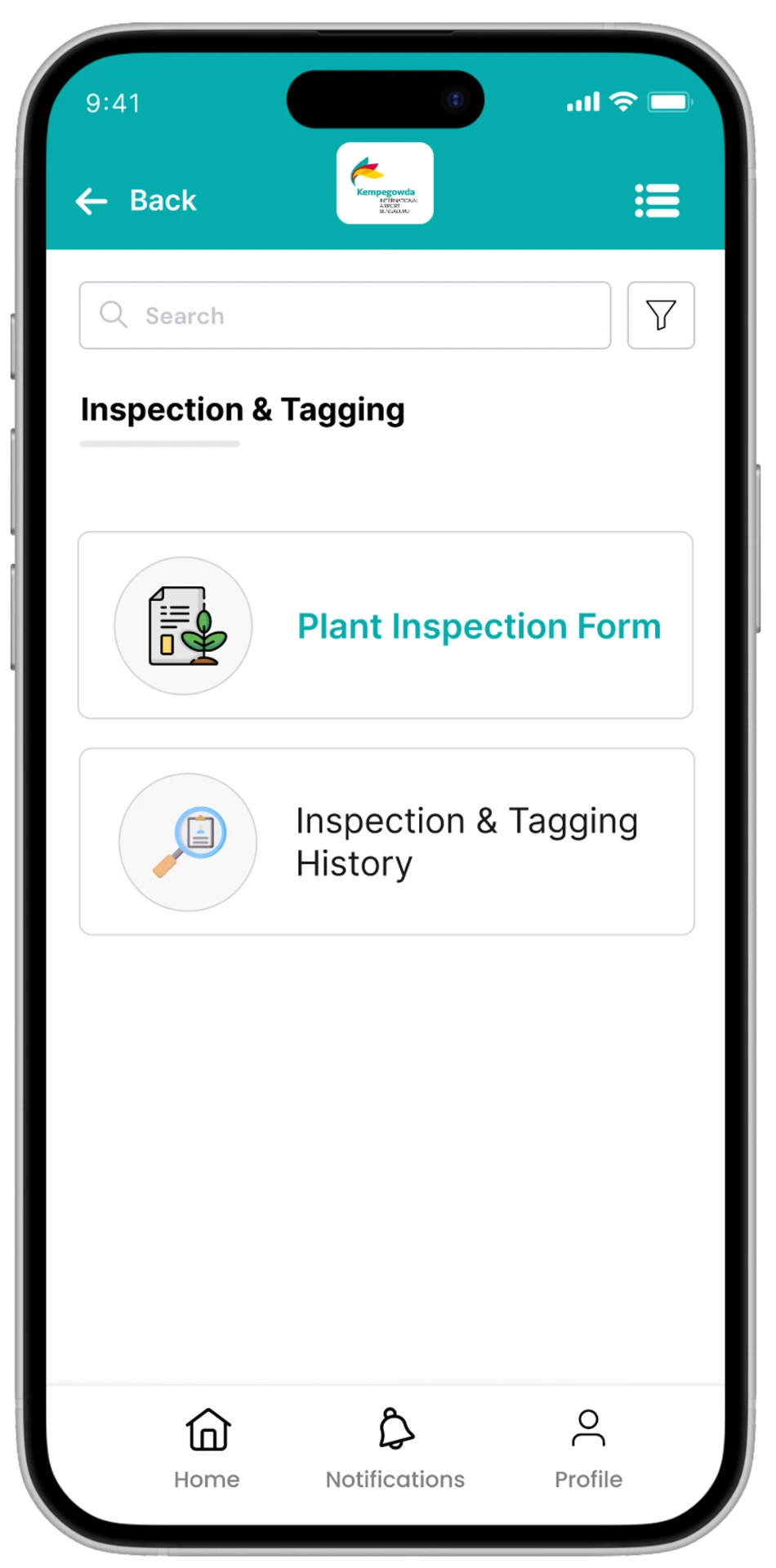Inspection & tagging — mobile screen 2
